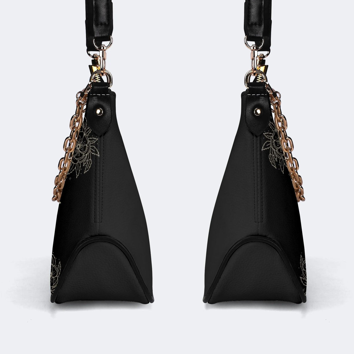 Retro Print Dark Death Moth - Leather Crossbody Bag