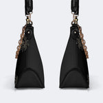 Retro Print Dark Death Moth - Leather Crossbody Bag