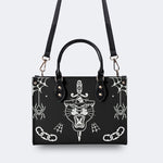 Unisex Tiger Print - Leather Handbag