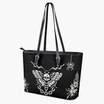 Death Moth Vintage Print - Leather Shoulder Bag