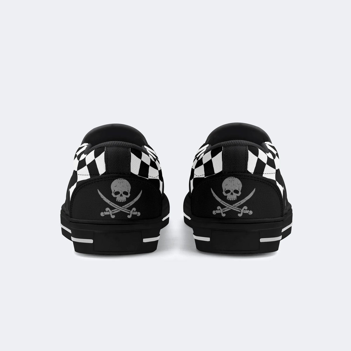 Unisex Skull Print - Slip On Shoes
