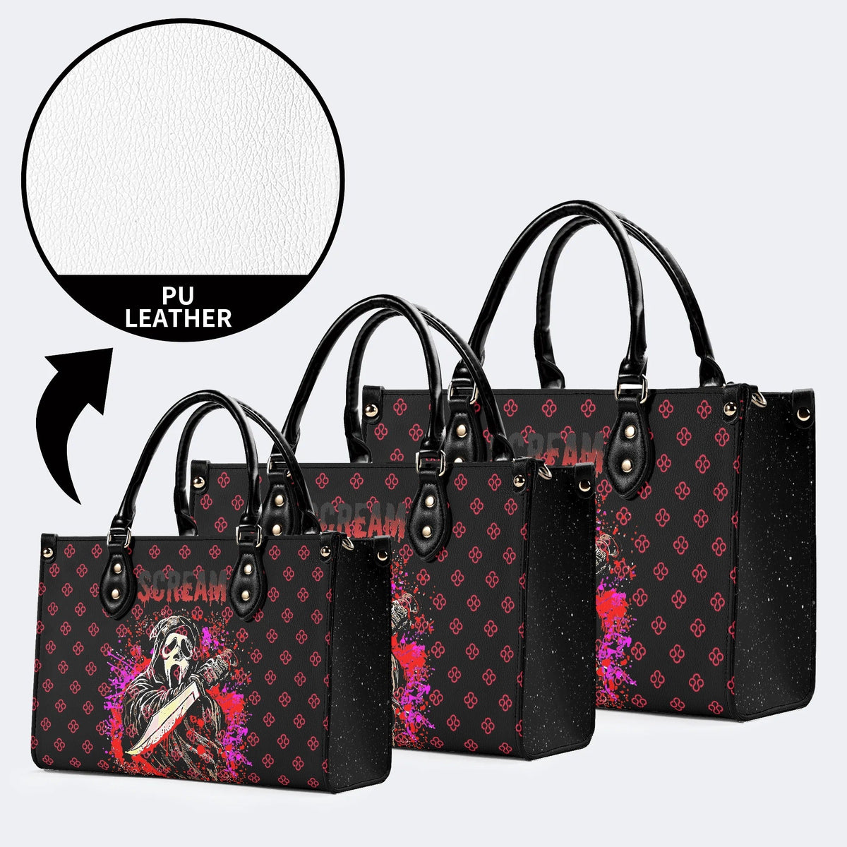 Horror Ghostface Print - Leather Handbag