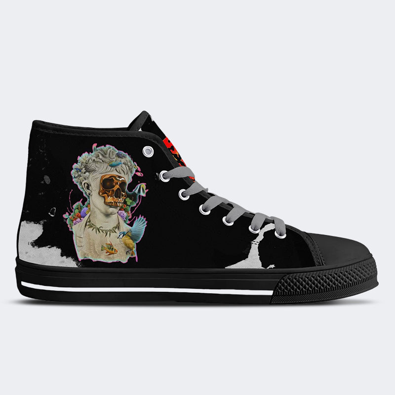 Unisex Skull&Letter Print- High Top Canvas