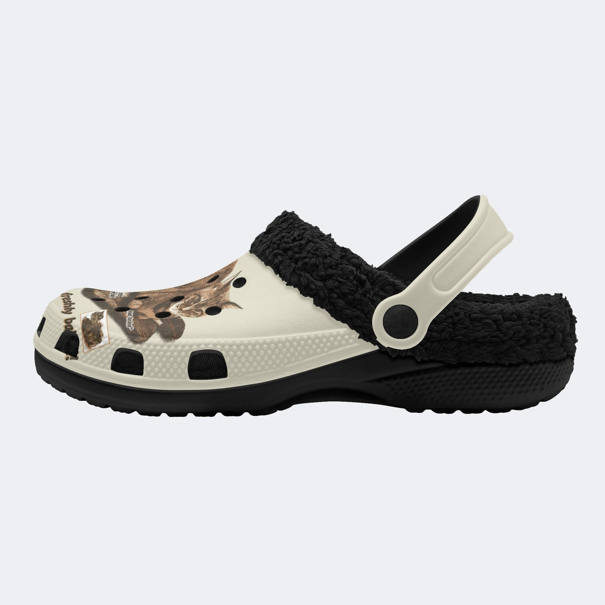 Cat Loaf Unisex Vintage - Fur Lined Slippers/Sandals