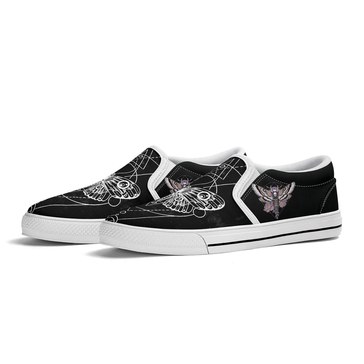 Unisex Death Moth&Skull - Slip On Shoes