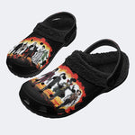 The Monsters Print - Fur Lined Slippers/Sandals