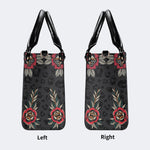 Death Moth Vintage Print - Leather Handbag