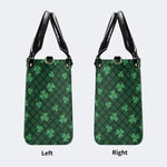 Green Plaid Death Moth - Leather Handbag