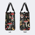 Starry Mushroom Print - Leather Handbag