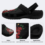 Unisex Death Skull Print - Fur Lined Slippers/Sandals