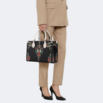 Unisex Tiger Print - Leather Handbag