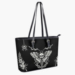 Death Moth Vintage Print - Leather Shoulder Bag