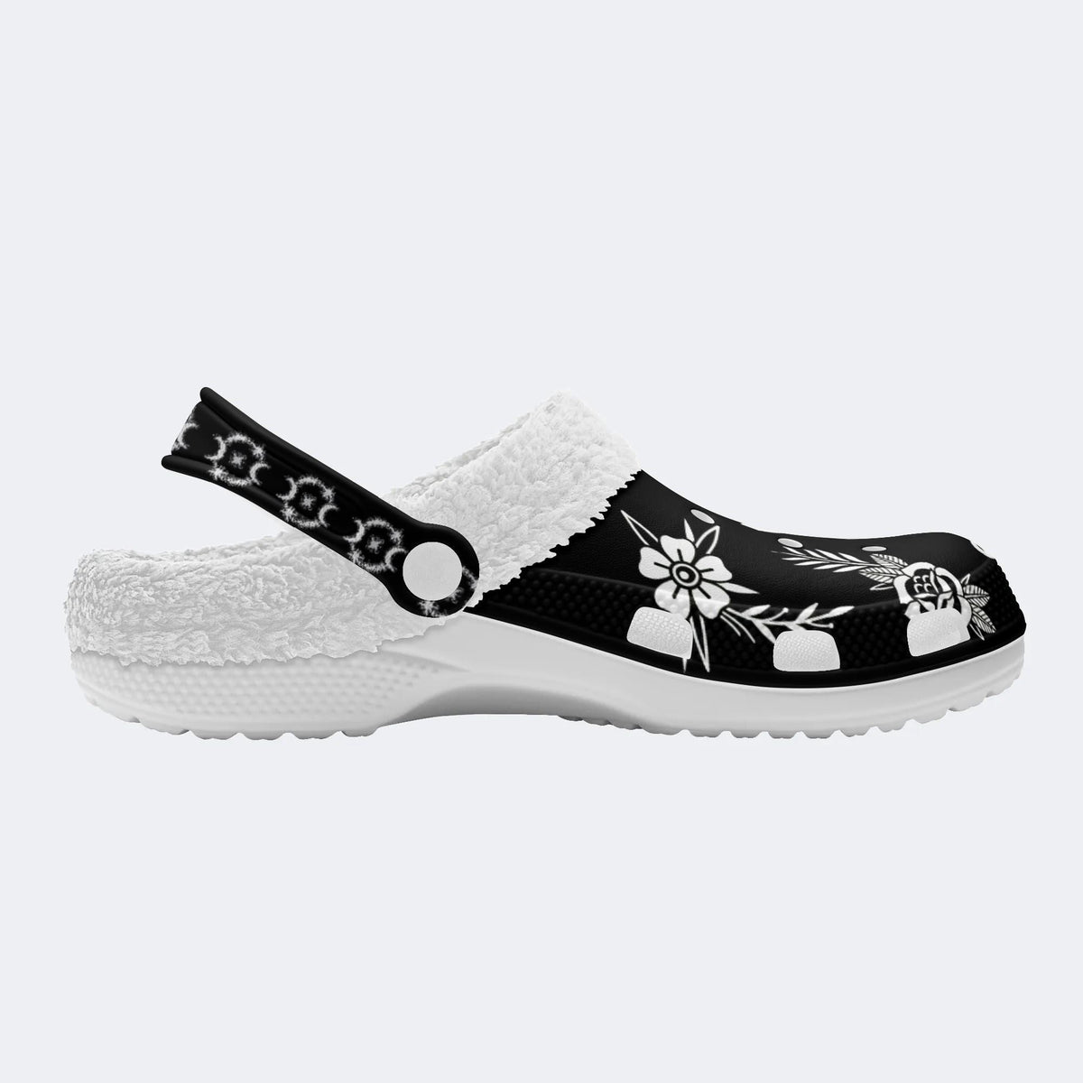 Butterfly&Sword Art Print - Fur Lined Slippers/Sandals