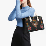 Unisex Tiger Print - Leather Handbag