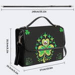 Shamrock Print - Leather Satchel Bag