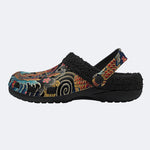 Irezumi Carp&Cherry blossom blizzardTraditional CloudPrint Fleece-Lined Clogs