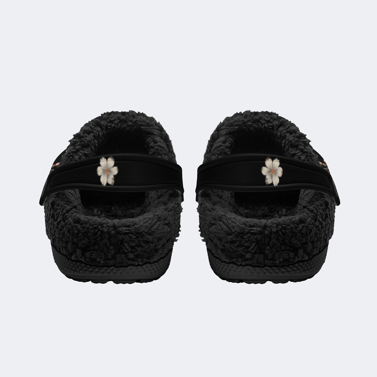 Vintage Butterfly Floral Print - Fur Lined Slippers/Sandals