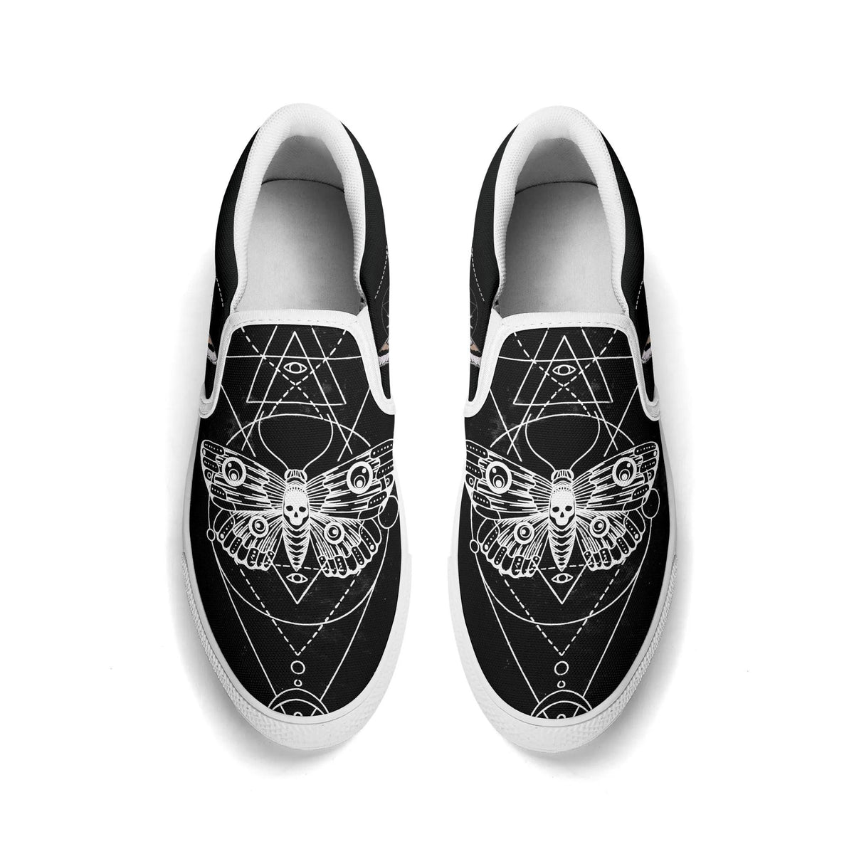 Unisex Death Moth&Skull - Slip On Shoes