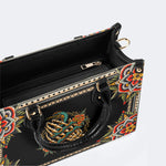 Skeleton Hand And Snake - Leather Handbag