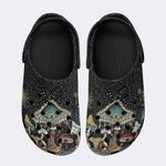 Retro Dark Mushroom Eyes Halloween Print - Slippers/Sandals