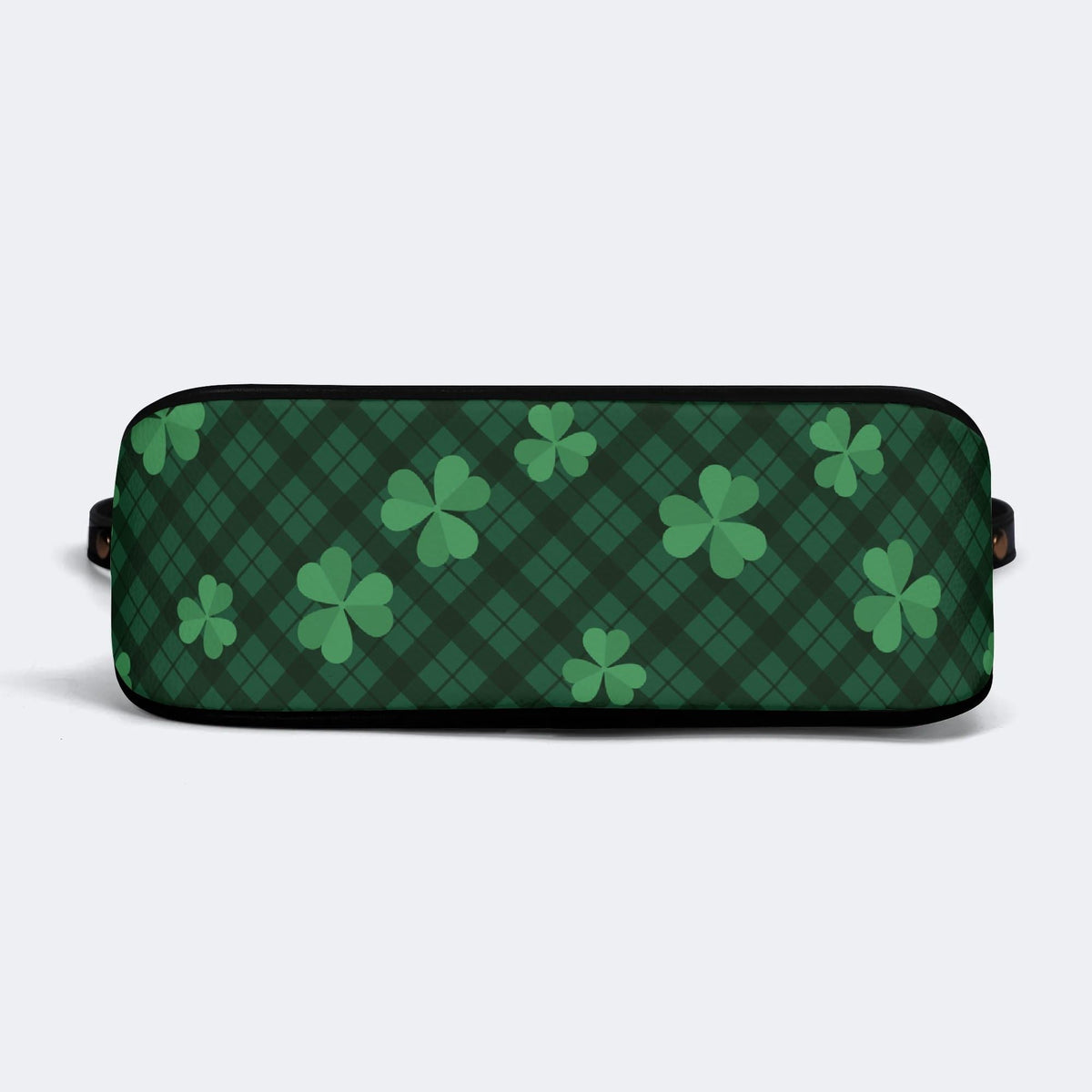 Green Plaid Death Moth - Leather Crossbody Bag