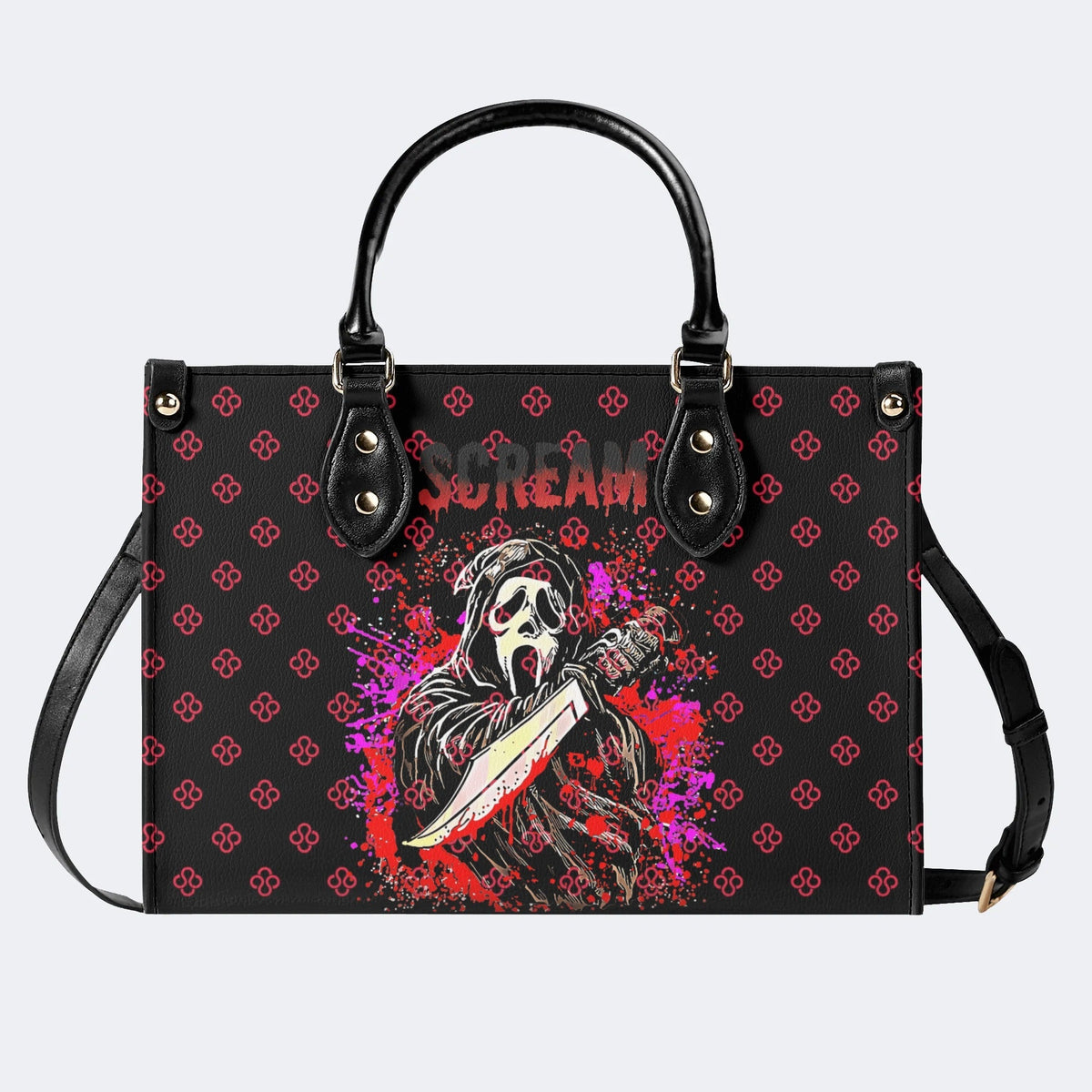 Horror Ghostface Print - Leather Handbag