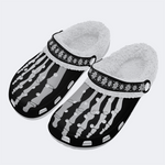 Skeleton Toes Skull Print - Fur Lined Slippers/Sandals