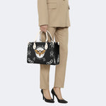 Classic Death Moth Print - Leather Handbag