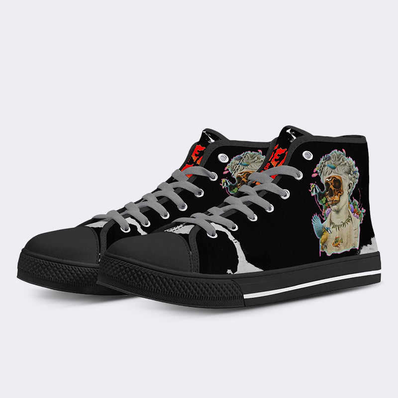 Unisex Skull&Letter Print- High Top Canvas