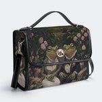 Vintage Couple Frog Print - Leather Satchel Bag
