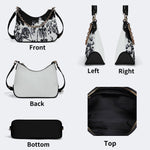 Horror Skull Print - Leather Crossbody Bag