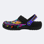 Phantom Night Eagle Print Fleece-Lined Clogs