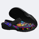 Phantom Night Eagle Print Fleece-Lined Clogs
