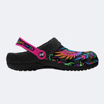 Colorful-Winged Eagle Print Fleece-Lined Clogs