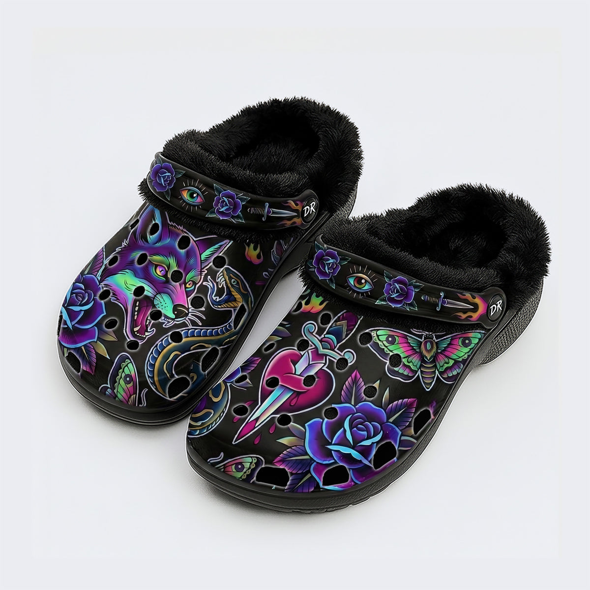 Traditional Totem Print Clogs