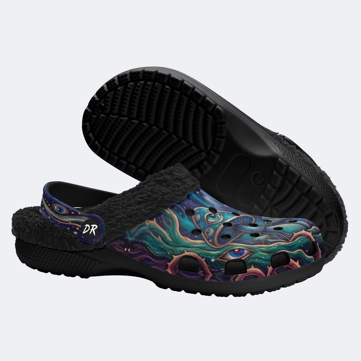 Psychedelic Forest Mushroom Print Clogs