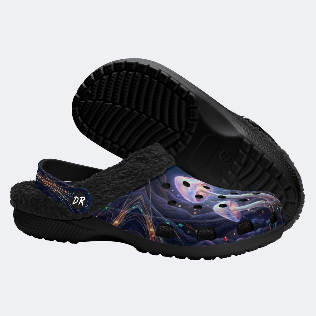 Bioluminescent Mushroom in the Cave Print Clogs