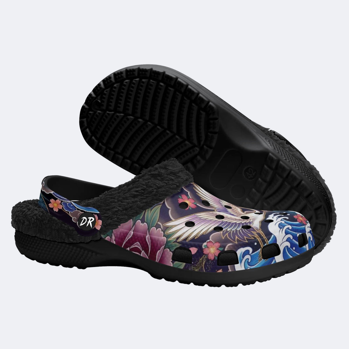 Irezumi Peonies and Cranes Print Clogs