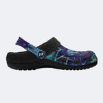 Ice Crystal Light Moth Print Clogs
