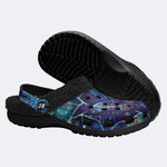 Ice Crystal Light Moth Print Clogs