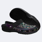 Jewel Moth Vintage Wreath Print Clogs