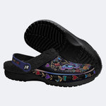 Vintage Moth Rose Print Clogs
