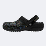 Vintage Dragonfly Print Fleece-Lined Clogs