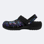 Psychedelic dragonfly Print Fleece-Lined Clogs