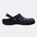 Psychedelic dragonfly Print Fleece-Lined Clogs