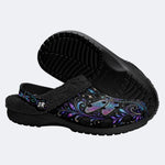 Psychedelic dragonfly Print Fleece-Lined Clogs