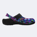 Psychedelic dragonfly Print Fleece-Lined Clogs