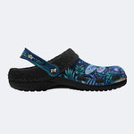 Fantasy Dragonfly Print Fleece-Lined Clogs