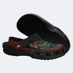 Jewel Dragonfly Wreath Print Fleece-Lined Clogs