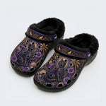 Celestial Black Cat Tropical Print Clogs